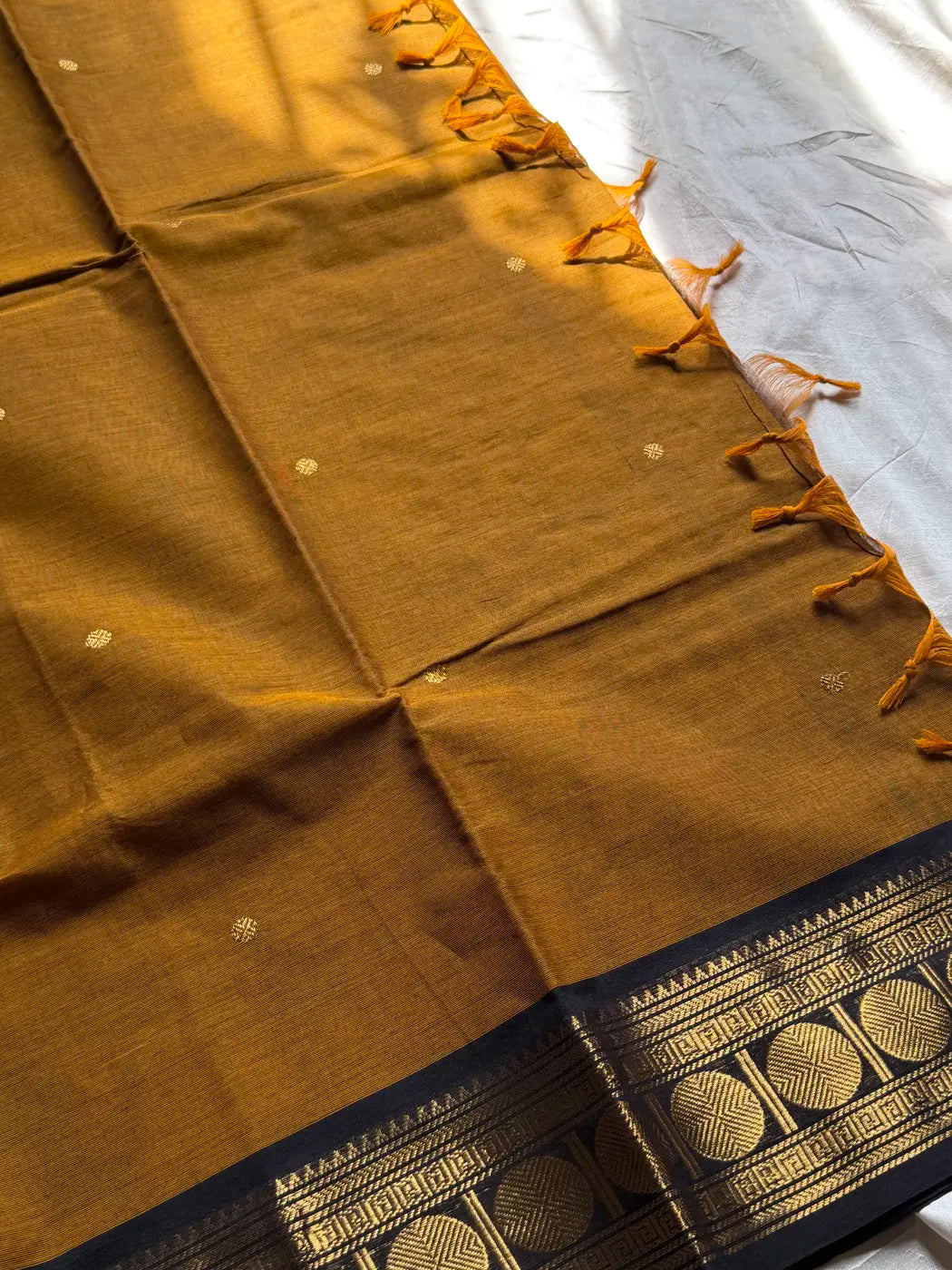Vintage Loom Edit | Mustard Yellow Kanchi Cotton Saree