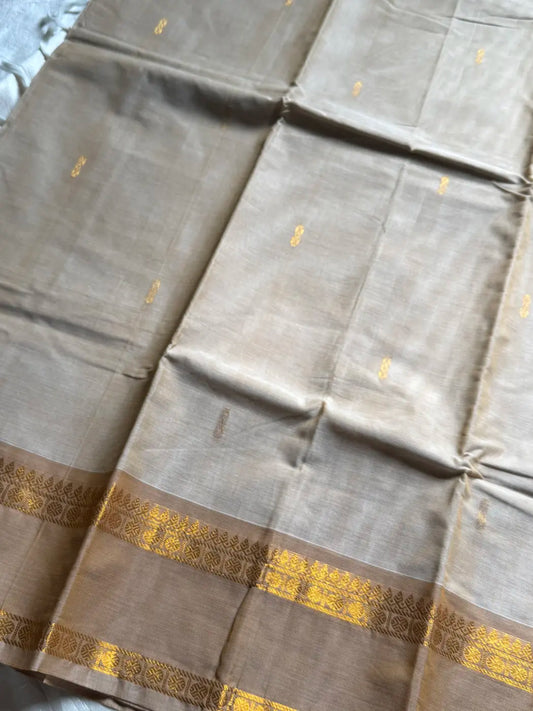 Royal Drapes | Beige Kanchi Cotton Saree