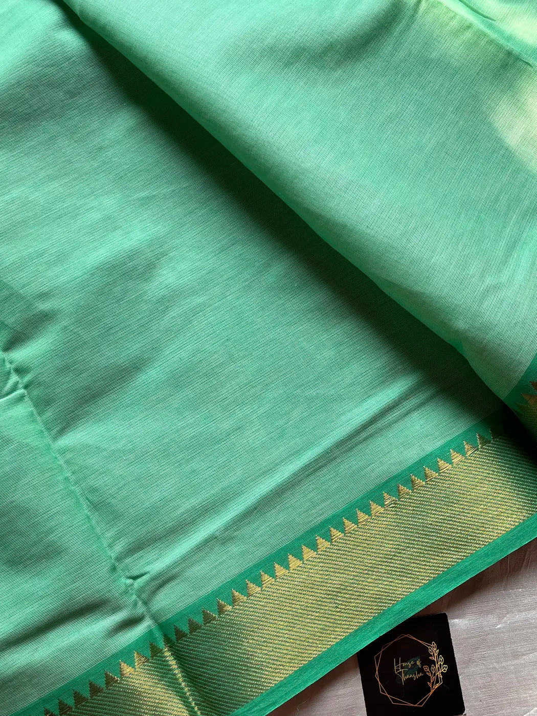 Minimal Border Edit - Mint Green Chettinadu Cotton Saree