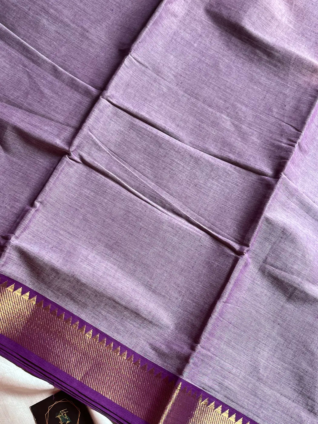 Minimal Border Edit - Lilac Chettinadu Cotton Saree