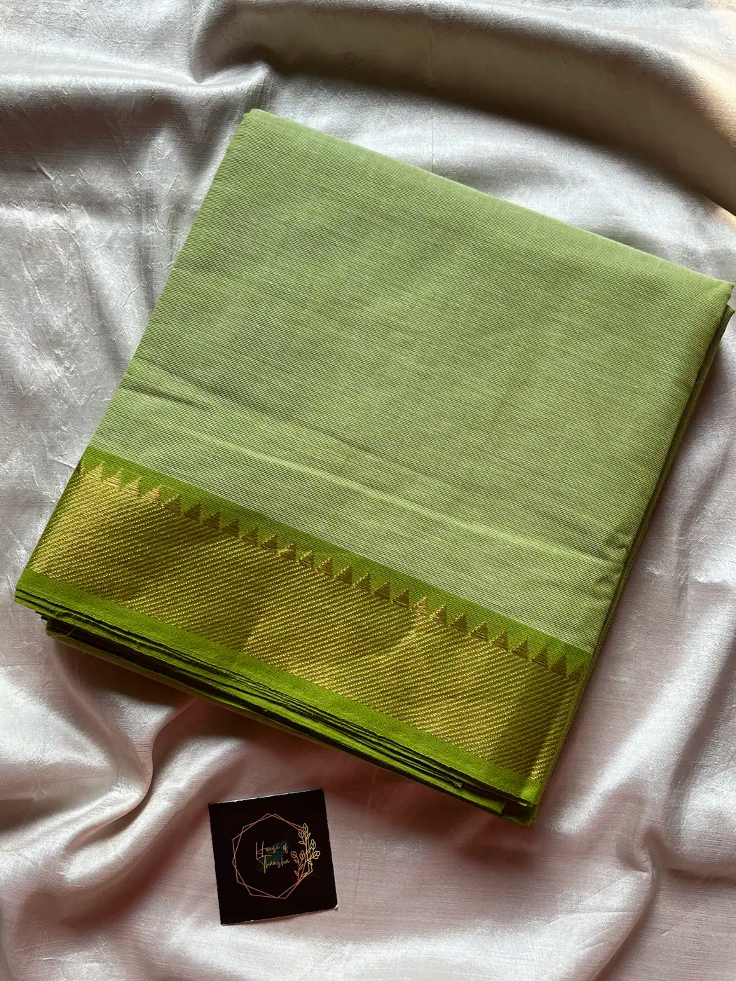 Minimal Border Edit - Green Chettinadu Cotton Saree