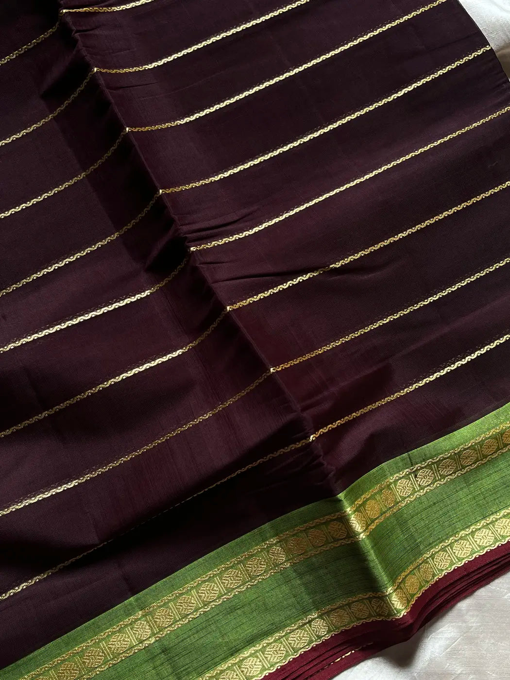 Devendra Saree – Coffee Brown | Handloom Vegan Art silk