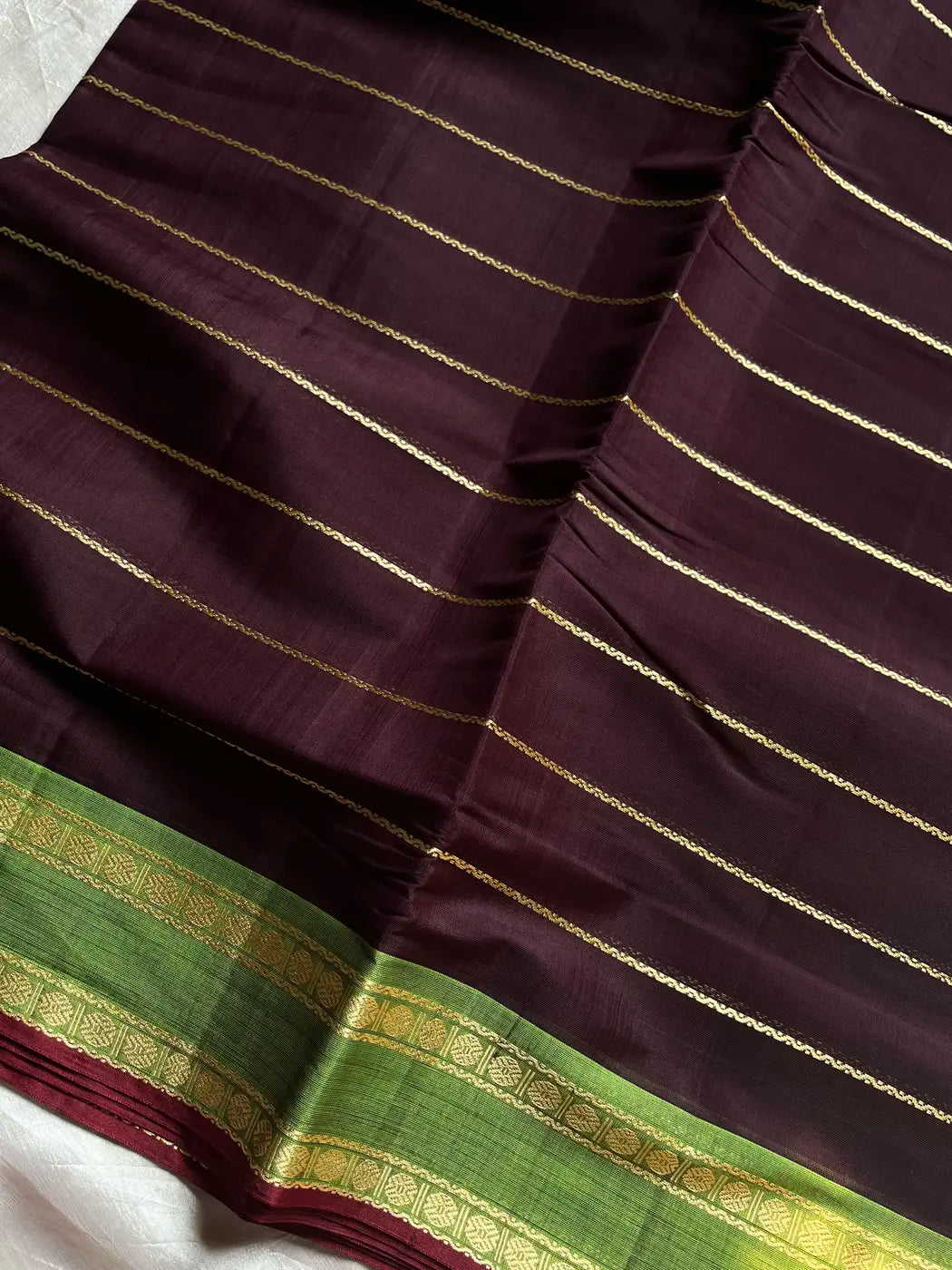 Devendra Saree – Coffee Brown | Handloom Vegan Art silk