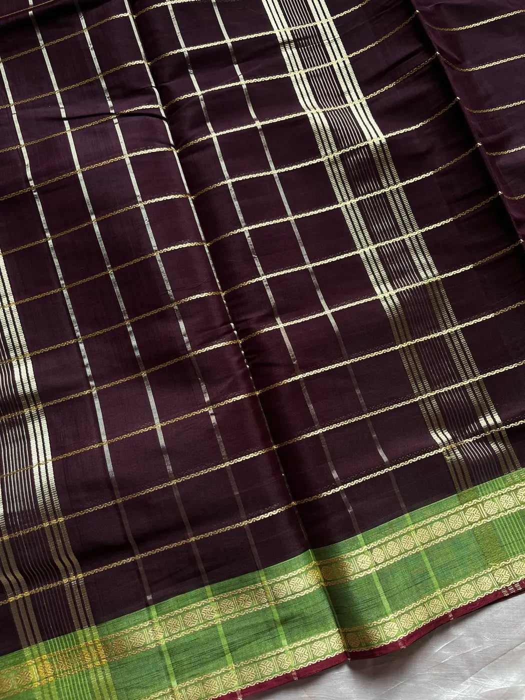 Devendra Saree – Coffee Brown | Handloom Vegan Art silk