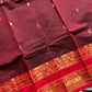 Subtle Weaves | Maroon Kanchi Cotton Saree