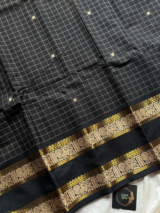Kattam Edit – Black Checked Chettinadu Cotton
