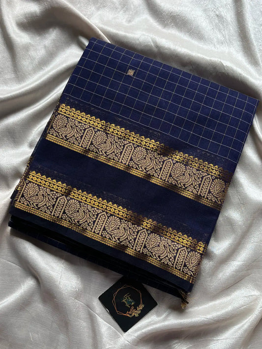 Kattam Edit – Royal Blue Checked Chettinadu Cotton
