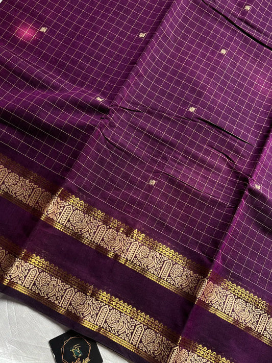 Kattam Edit – Royal Purple Checked Chettinadu Cotton