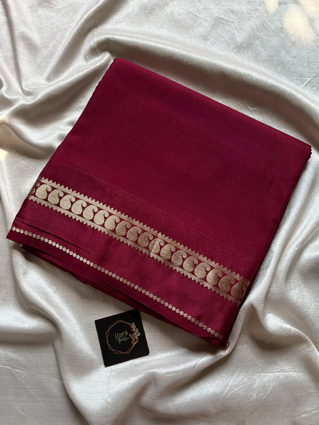 Semi Mysore Silk Saree – Wine