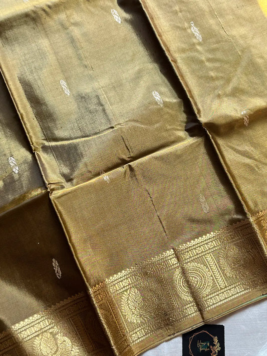 Vegan Silks | Chinnalampattu Saree – Vintage Gold