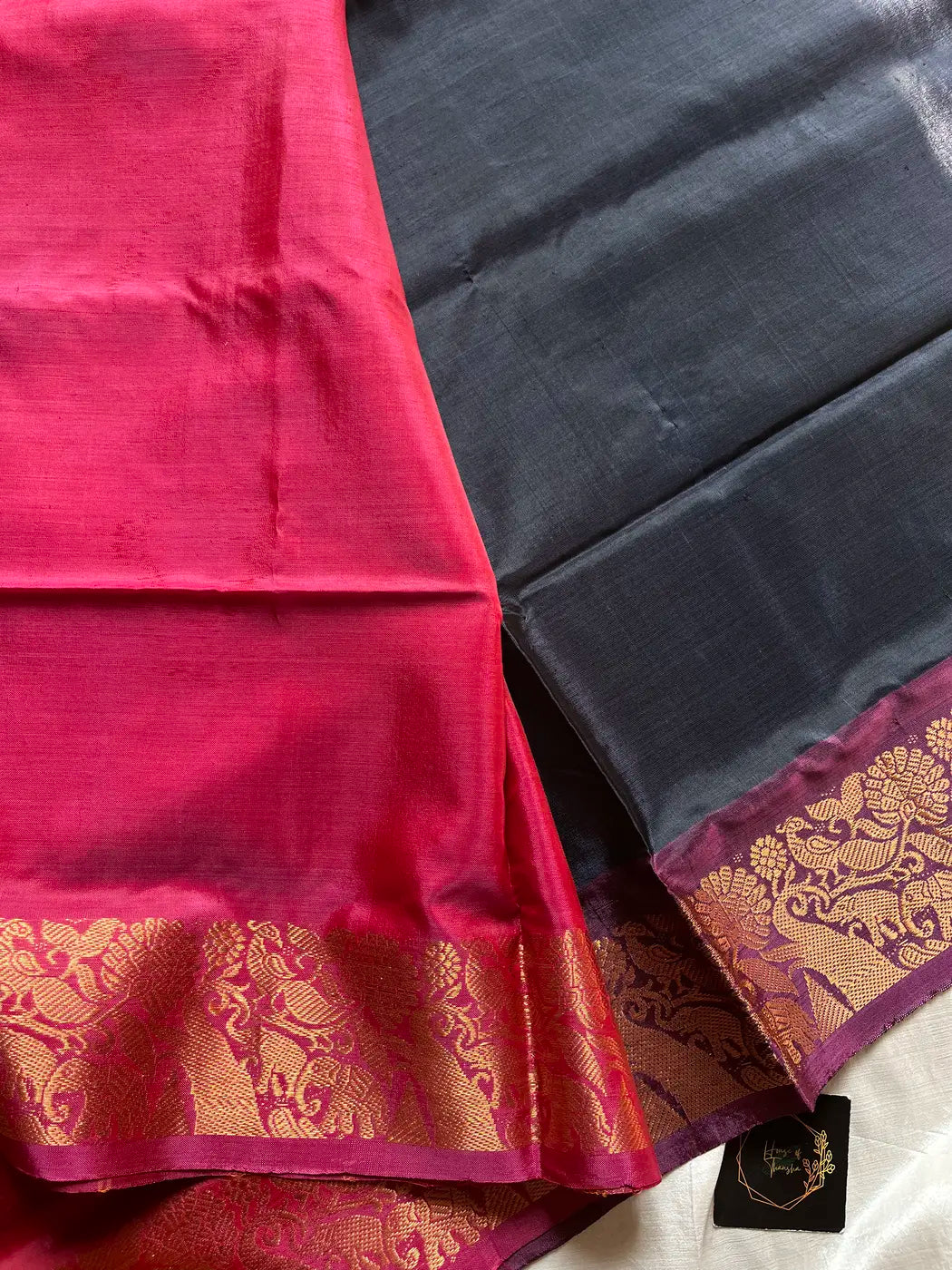 Vegan Silks | Chinnalampattu Saree – Slate Grey