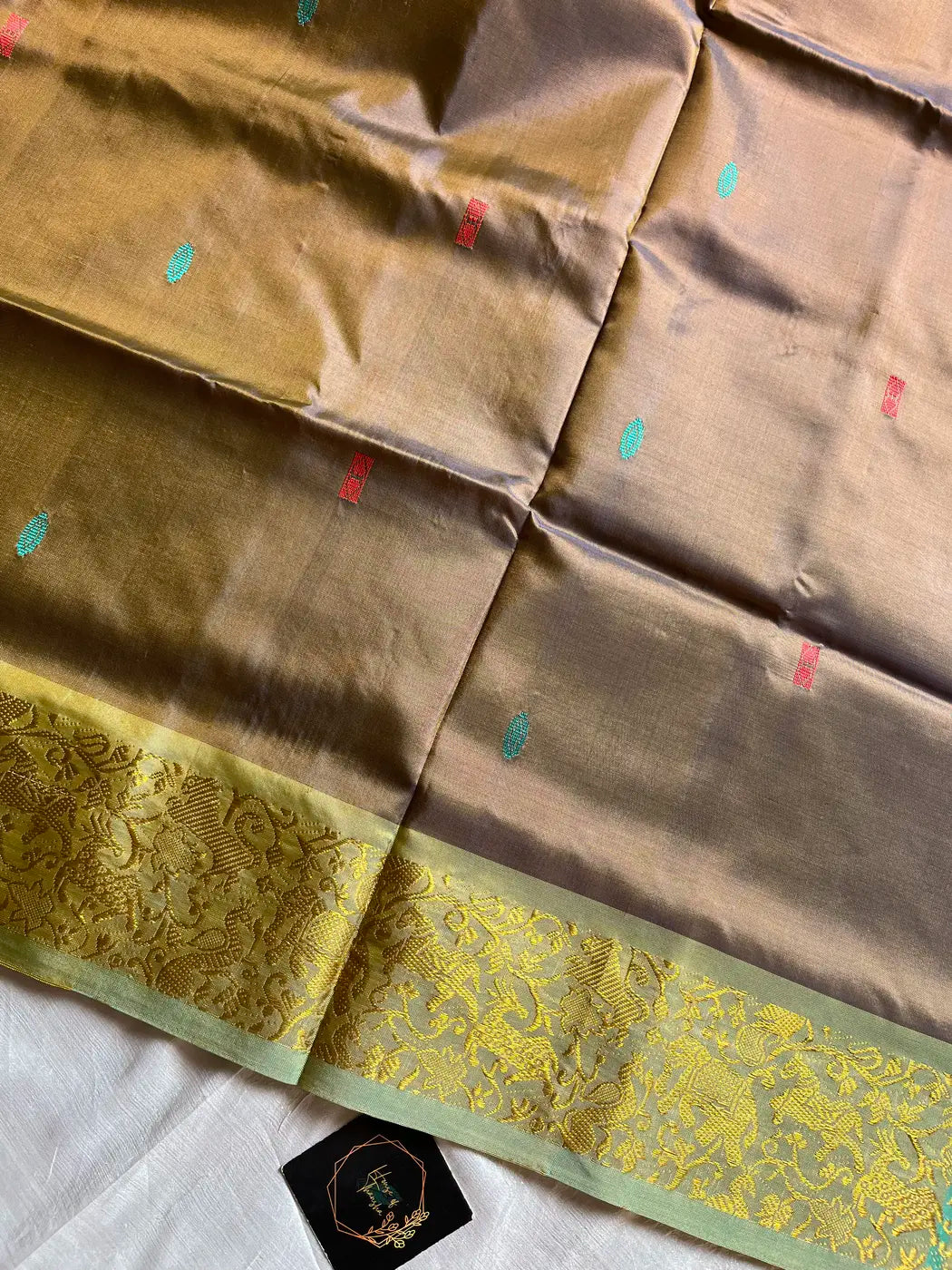 Vegan Silks | Chinnalampattu Saree – Pastel Mocha Brown