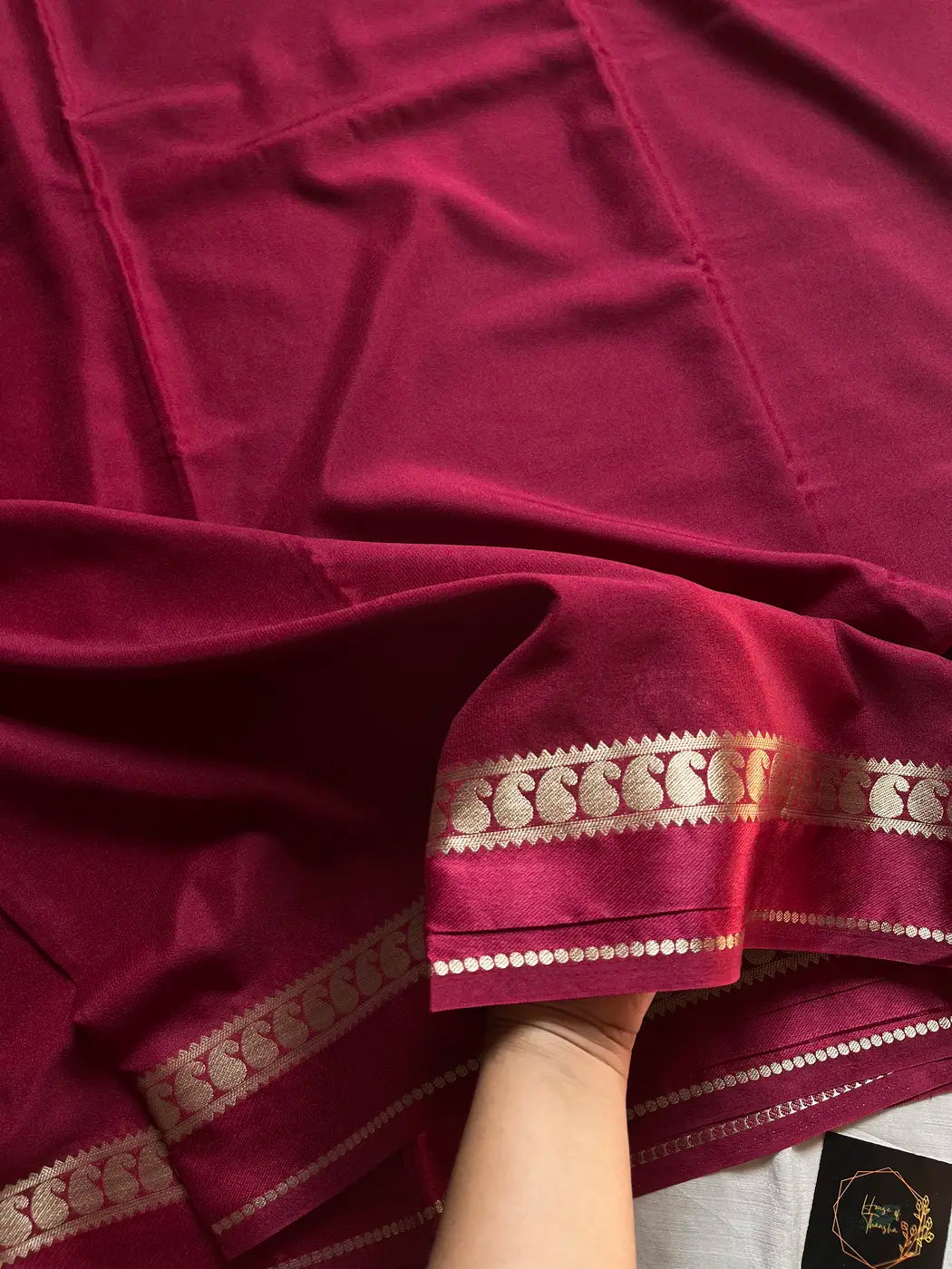 Semi Mysore Silk Saree – Wine