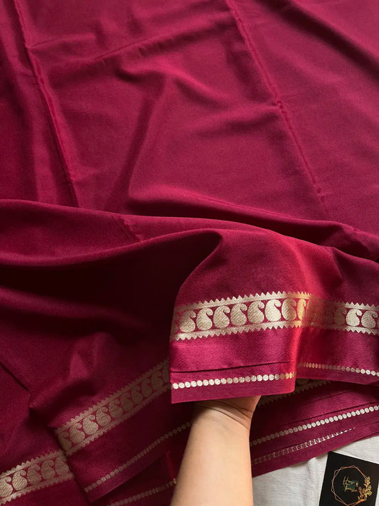 Semi Mysore Silk Saree – Wine