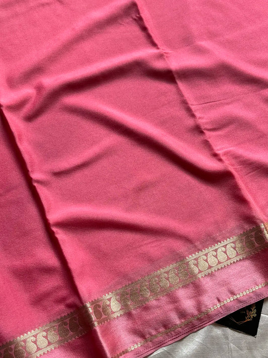 Semi Mysore Silk Saree – Coral Pink