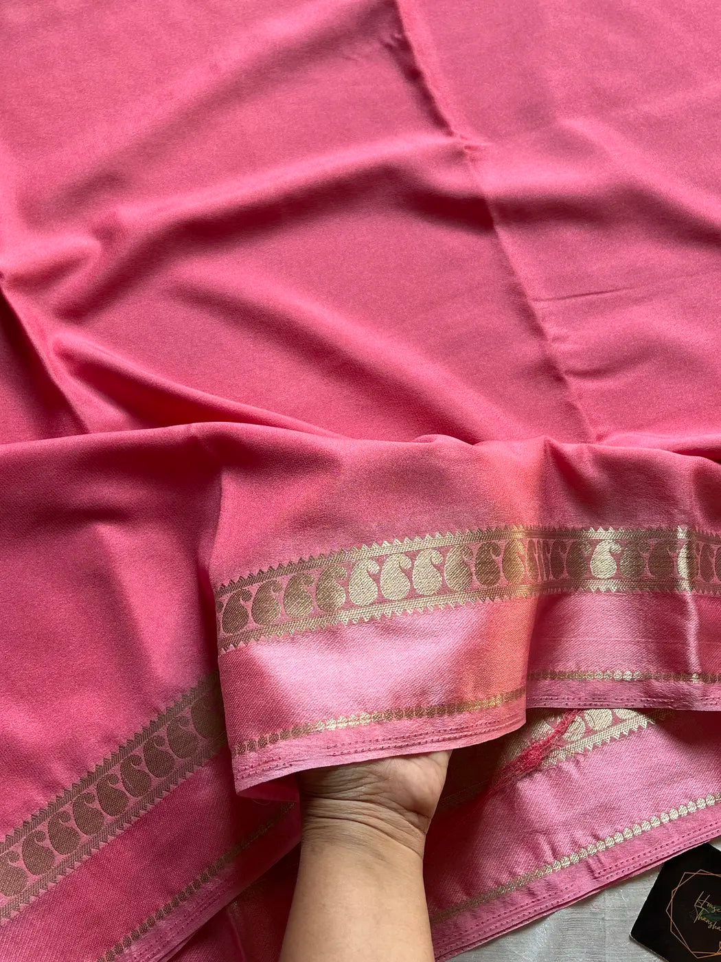 Semi Mysore Silk Saree – Coral Pink