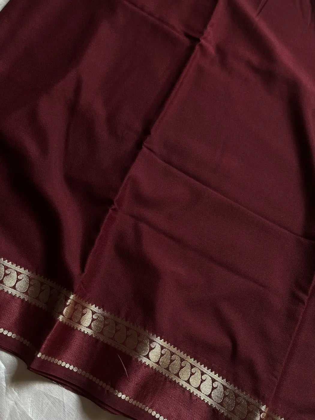 Semi Mysore Silk Saree – Coffee Brown