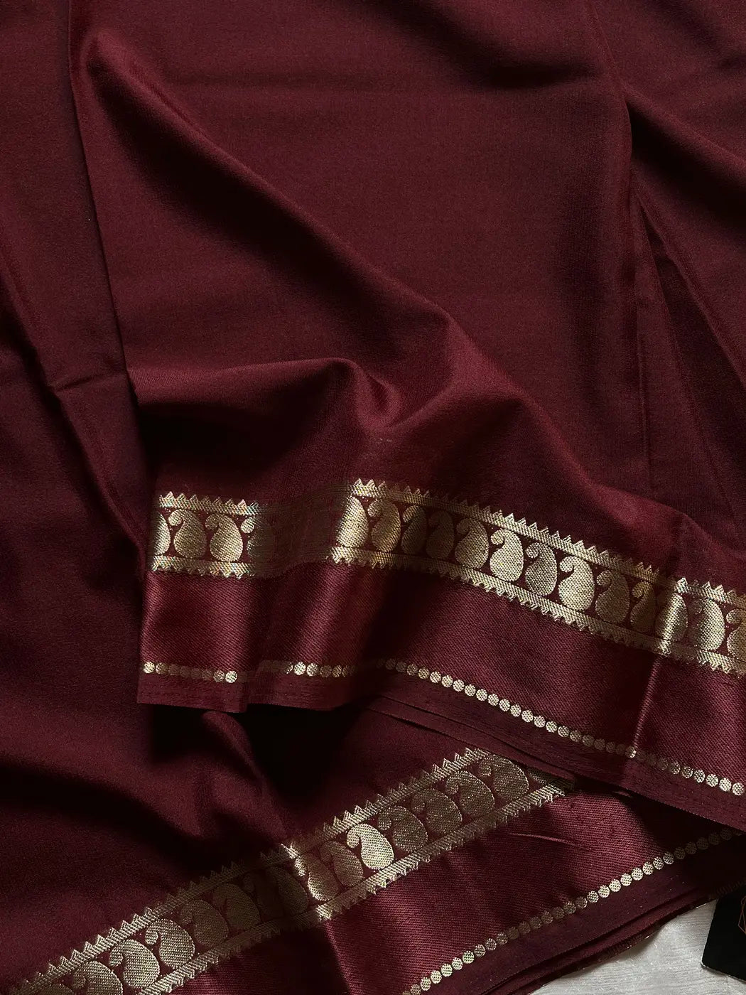 Semi Mysore Silk Saree – Coffee Brown