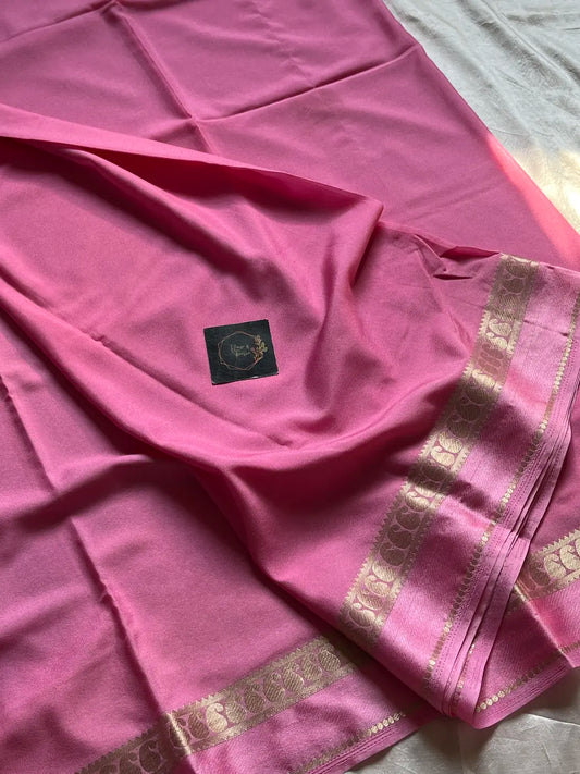 Semi Mysore Silk Saree – Rose