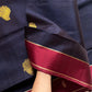 Vegan Silk Saree – Dark Blue Handloom Art Silk