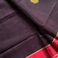 Vegan Silk Saree – Coffee Brown | Handloom Art Silk
