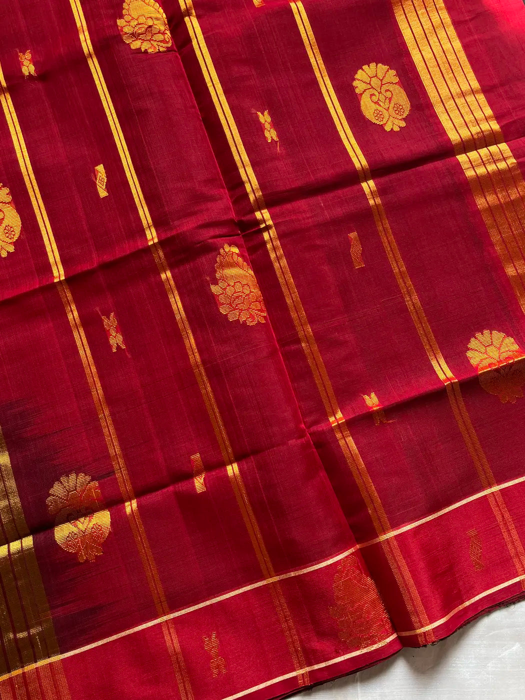 Vegan Silk Saree – Coffee Brown | Handloom Art Silk