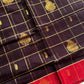 Vegan Weaves – Coffee Brown Checked Handloom Art Silk Saree