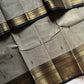 Grey Chettinadu Cotton Saree with Running Blouse – Subtle Weaves by House of Thansha