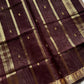 Vegan Silk Saree – Earthy Brown | Handloom Art Silk