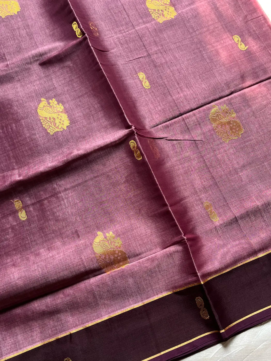 Vegan Silk Saree – Dusty Lavender | Handloom Art Silk