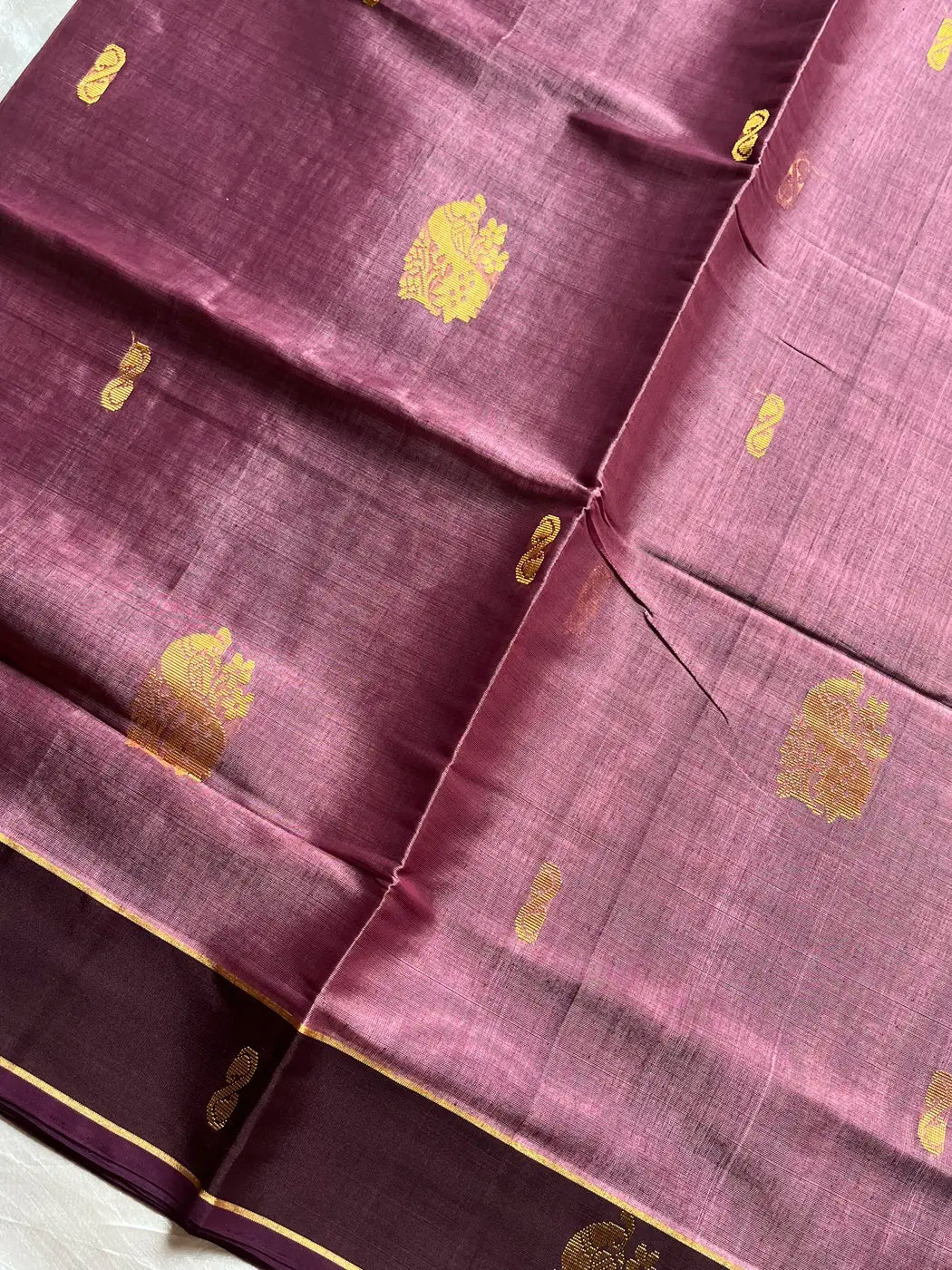 Vegan Silk Saree – Dusty Lavender | Handloom Art Silk