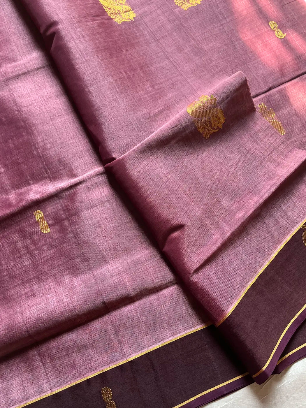 Vegan Silk Saree – Dusty Lavender | Handloom Art Silk