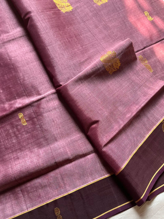 Vegan Silk Saree – Dusty Lavender | Handloom Art Silk