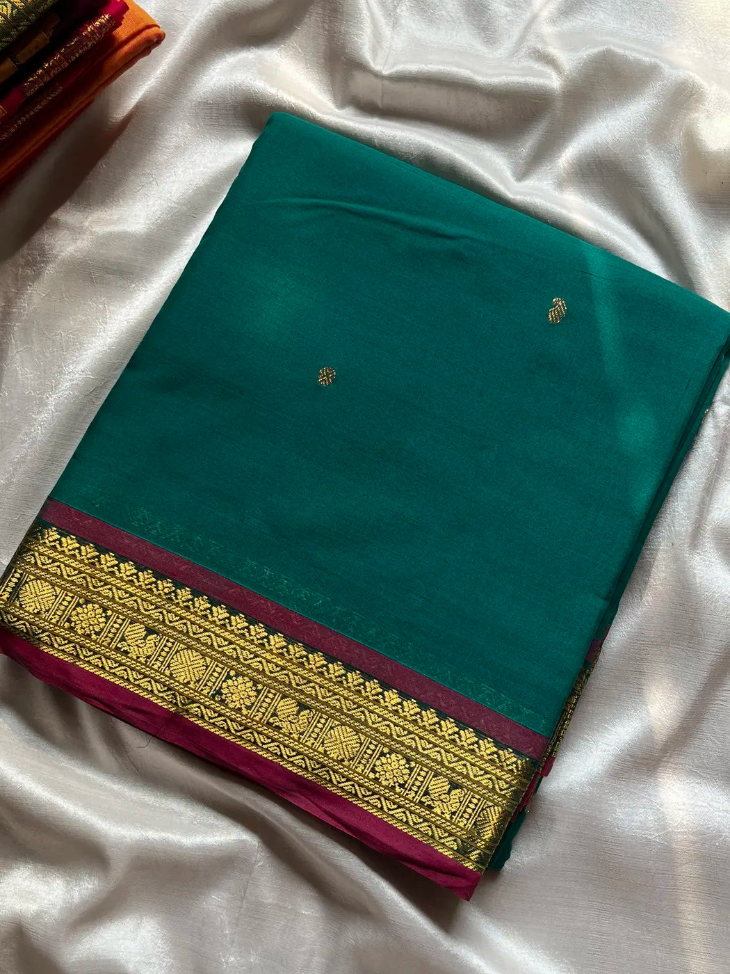 Throne Edit | Green 120 Count Mercerised Kanchi Cotton Saree