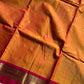 Throne Edit | Yellowish Orange 120 Count Mercerised Kanchi Cotton Saree