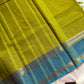 Green Kanchi cotton saree with kattam checks and dual borders – House of Thansha
