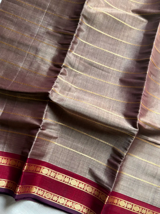 Devendra Saree – Mocha Taupe | Handloom Vegan silkcotton