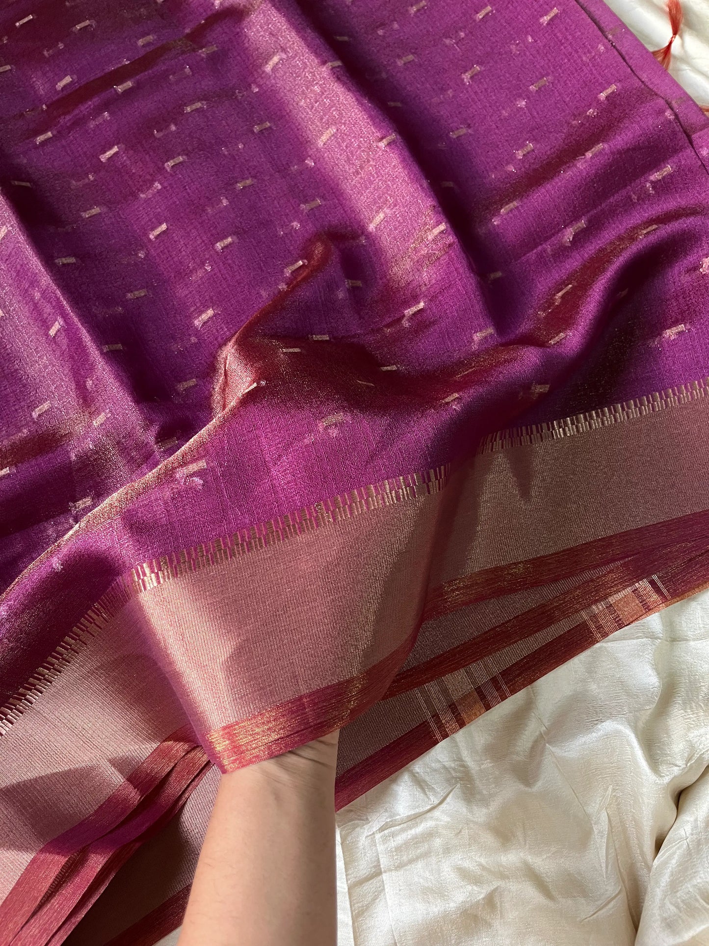 Soft Tissue Edit – Magenta Tissue Organza Saree