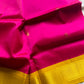 Kanchi Silkcotton Saree - Rani Pink & Yellow
