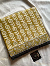 Mulmul Cotton Saree | Hand Block Print – Yellow