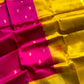 Kanchi Silkcotton Saree - Rani Pink & Yellow