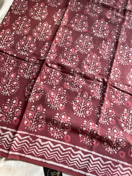 Mulmul Cotton Saree | Hand Block Print