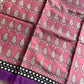 Mulmul Cotton Saree in Pink | Hand Block Print