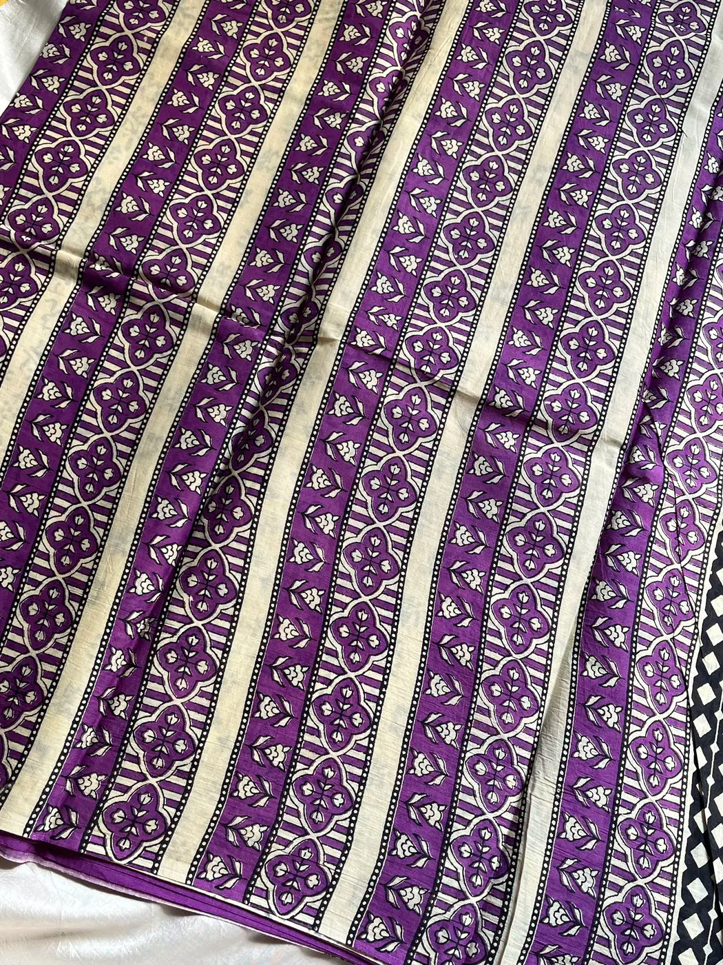 Mulmul Cotton Saree in Pink | Hand Block Print