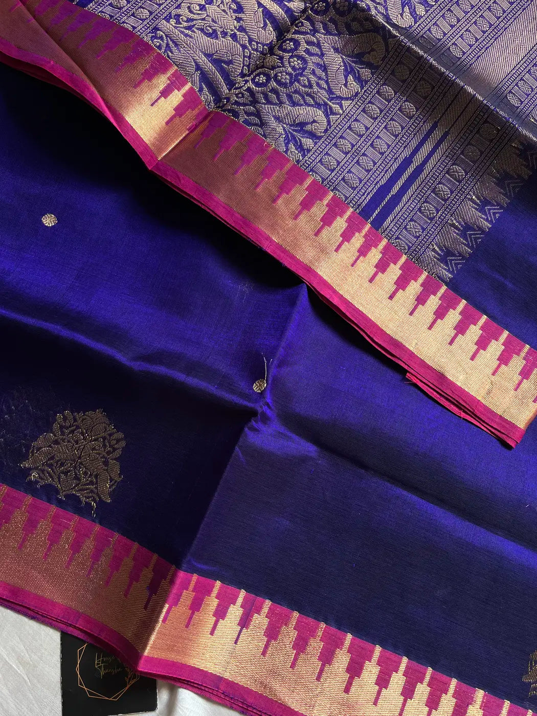 Pattu Nool Edit | Kanchi Silkcotton saree - Blue
