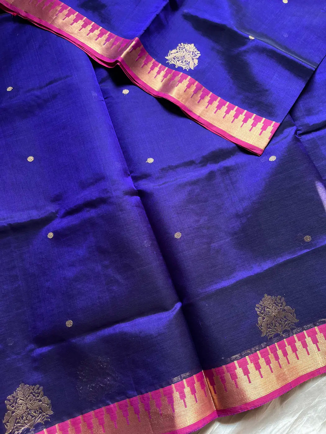 Pattu Nool Edit | Kanchi Silkcotton saree - Blue