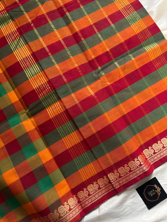 Paazhum pazhamum Kattam - Chettinadu Cotton (without blouse)