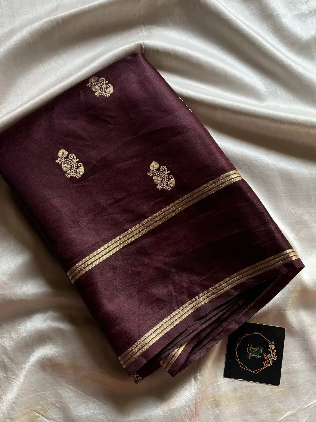 Crepe Silk Saree – Coffee brown