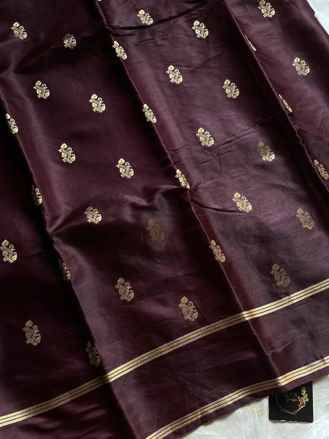 Crepe Silk Saree – Coffee brown