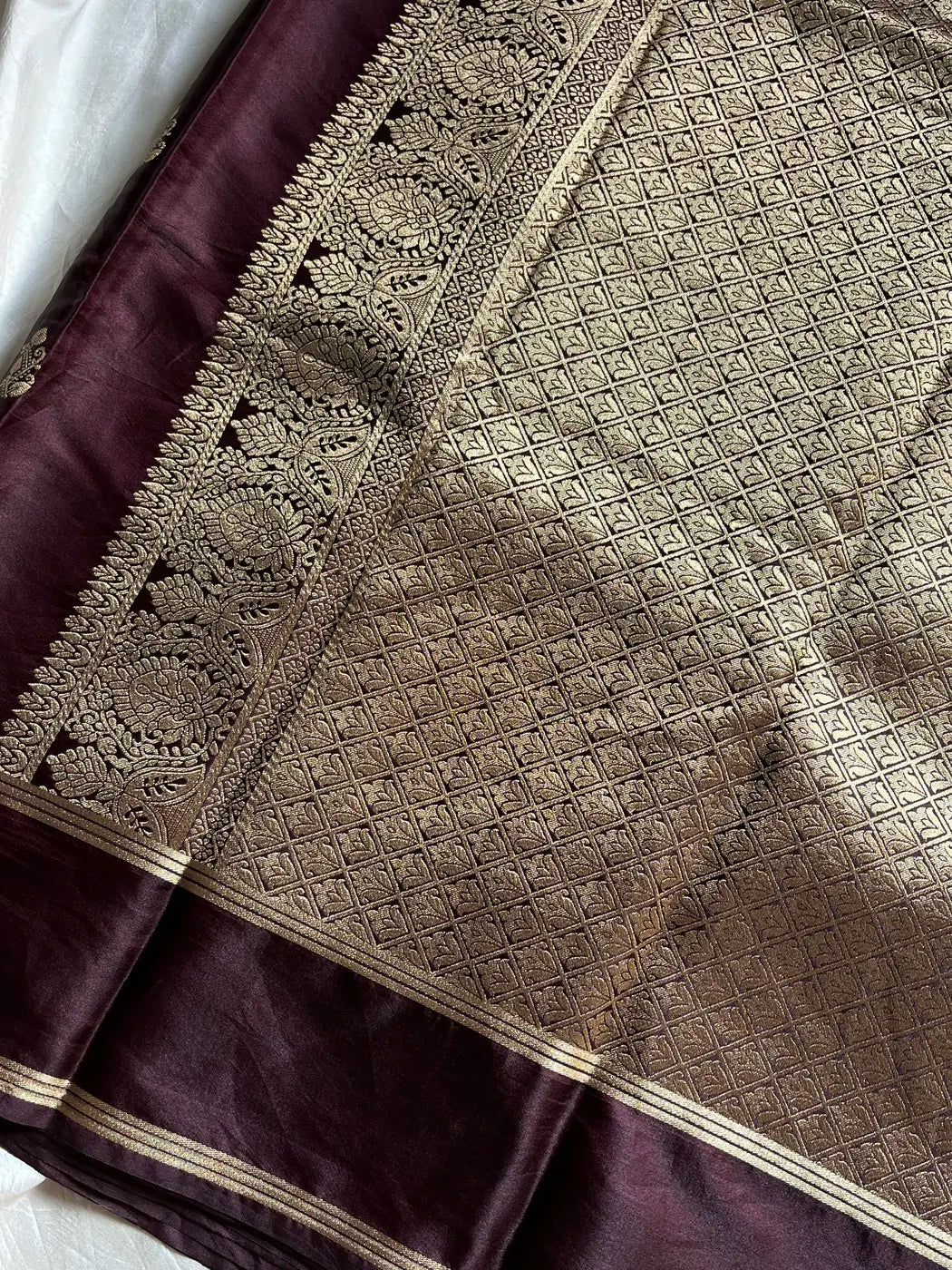 Crepe Silk Saree – Coffee brown